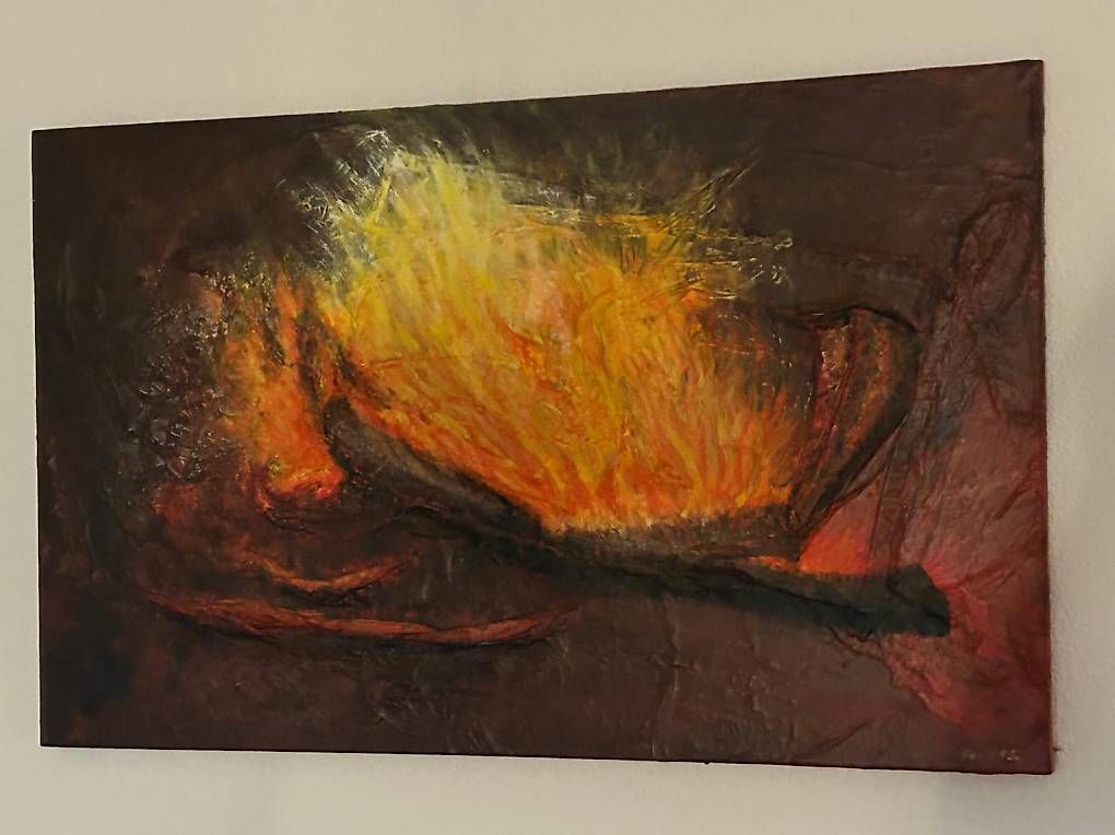 Poster & Bilder: Bild Feuer handgemalt  – Gebraucht aus Buchrain von Maryde