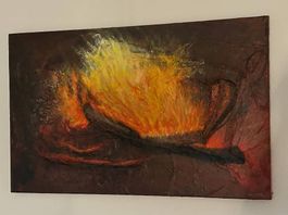 Bild Feuer handgemalt 