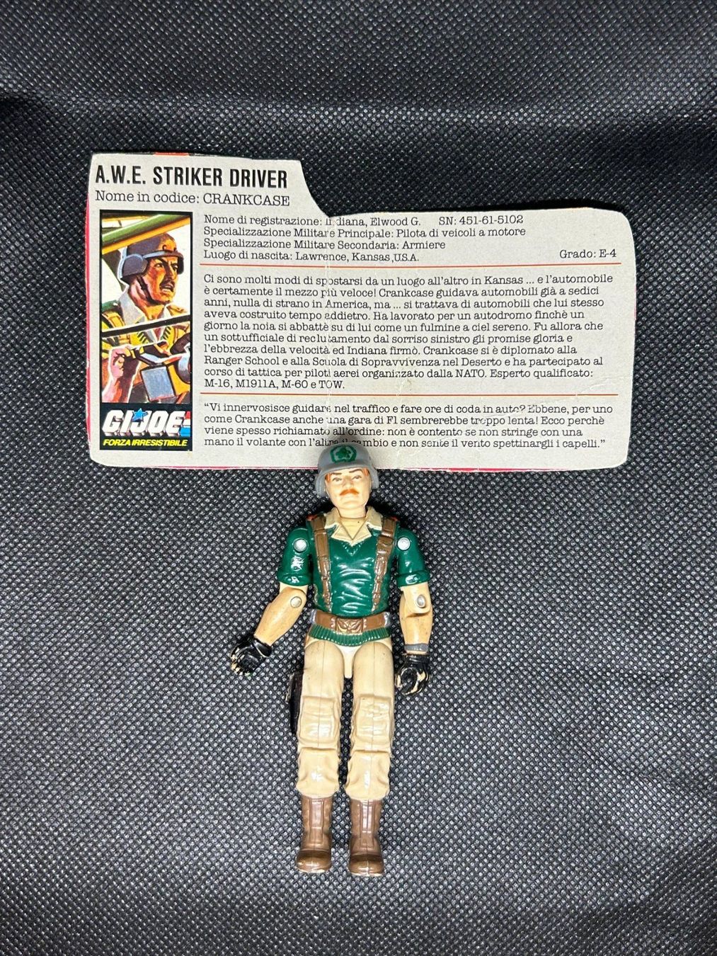 Hasbro Giocattoli: G.I. Joe Figure A.W.E. Striker Driver – Usato da Lausanne venduto da Retro-geek