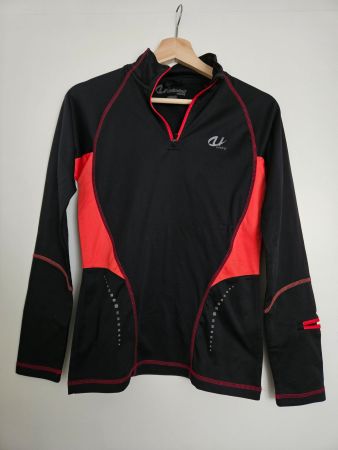Running-Oberteil langärmlig rot/schwarz Gr.38/M