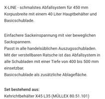 Müllex 45 cm 35 Liter. Inkl Schubdeckel oben