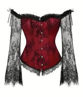 Gothic Corsage m. Spitzenärmel Gr S *neu*