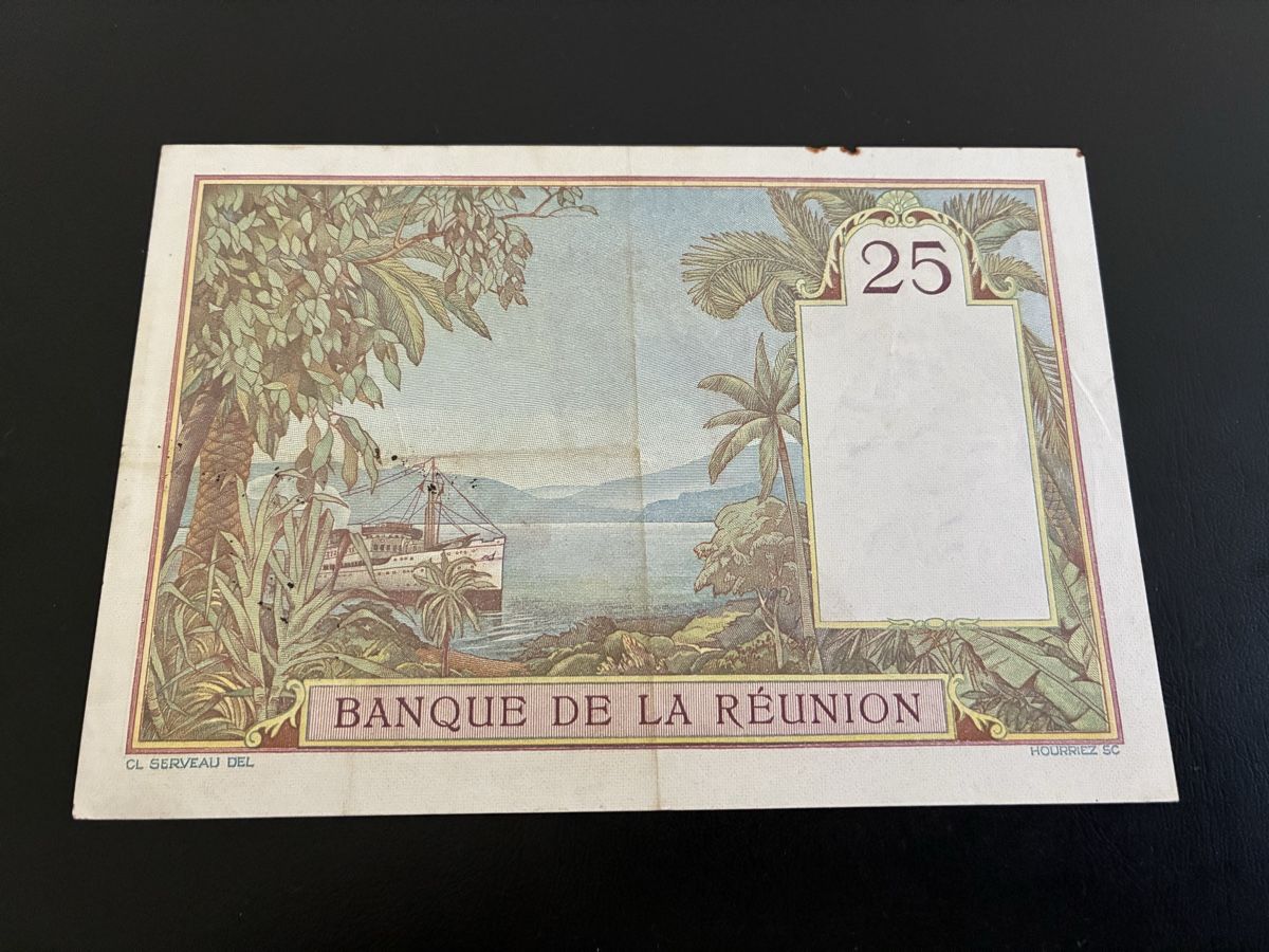 Banconote: Francs ÎLE DE LA RÉUNION 1944 P.23 – Usato da Dällikon venduto da Woldbanknoten 2