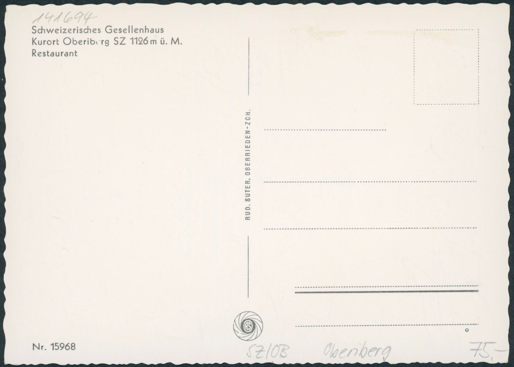 Cartes postales: SZ Oberiberg – D'occasion à Schindellegi par dormay 1