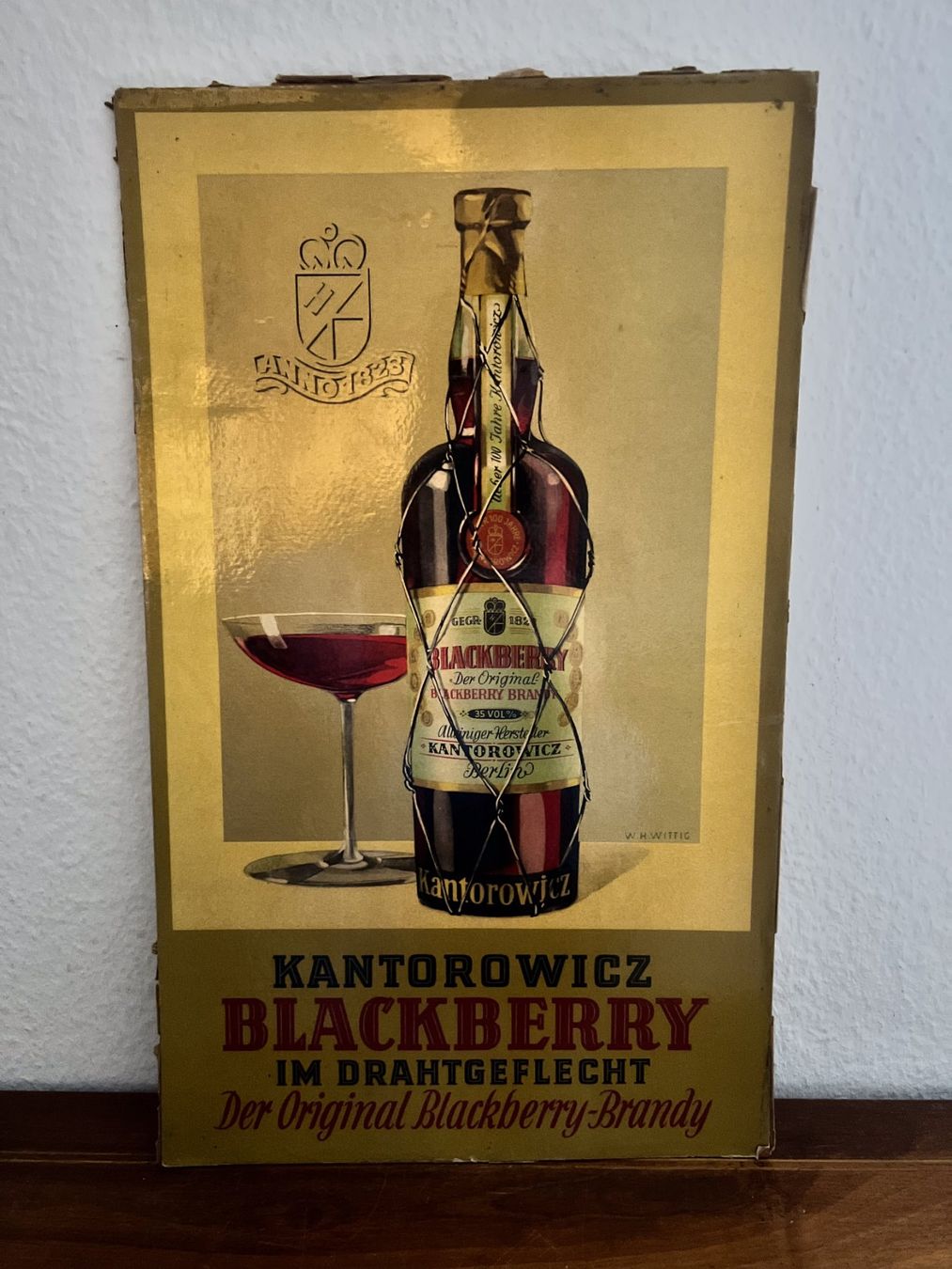 Poster & Bilder: Originale Kantorowicz Blackberry Brandy Werbung um 1930 – Gebraucht aus Neuhausen von rraayy