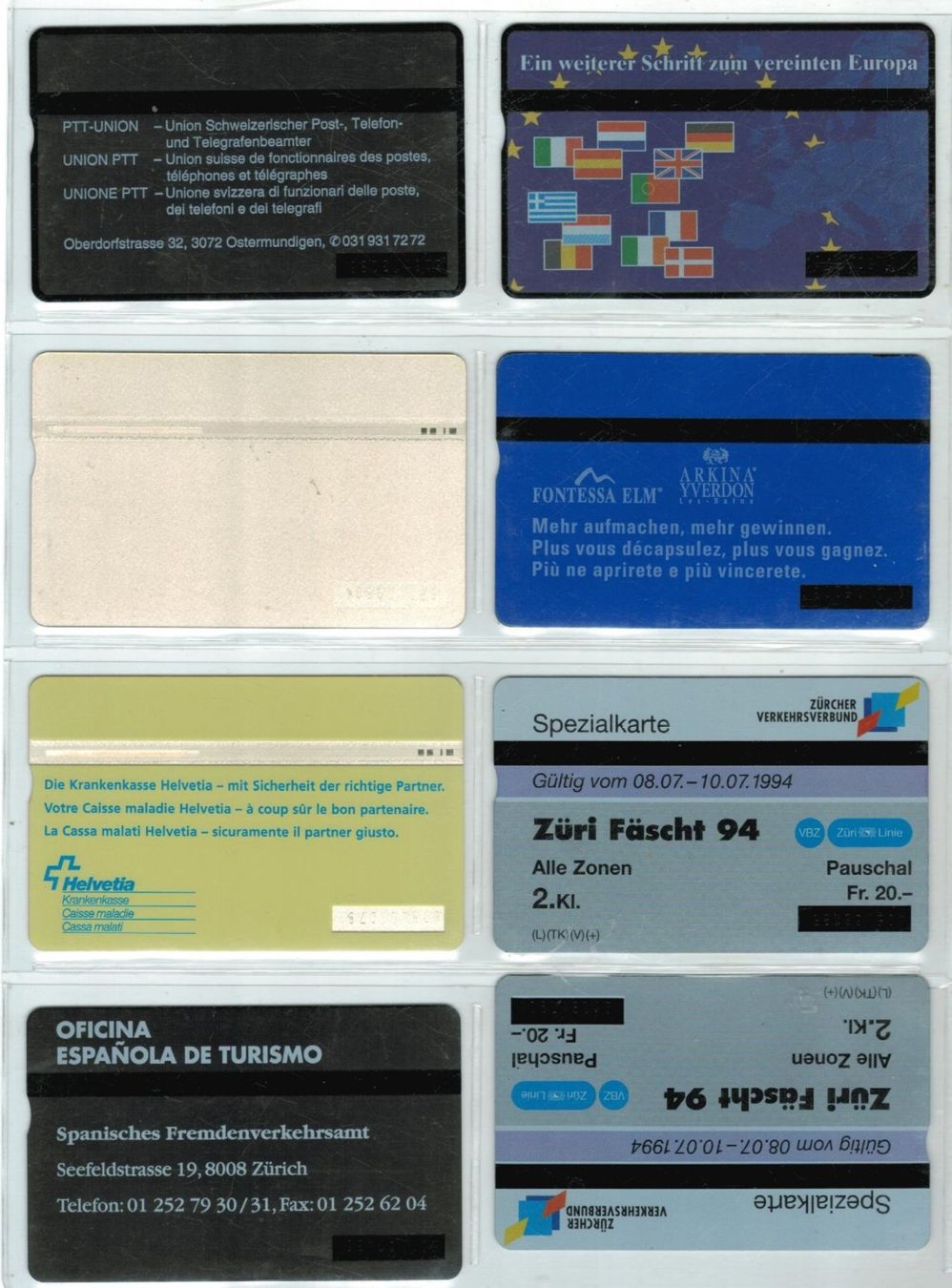 Schede telefoniche: 8 Taxcards – Usato da Winterthur venduto da Grap75 1