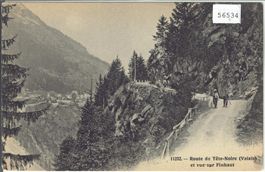 Route de Tete-Noire et vue sur Finhaut - animee