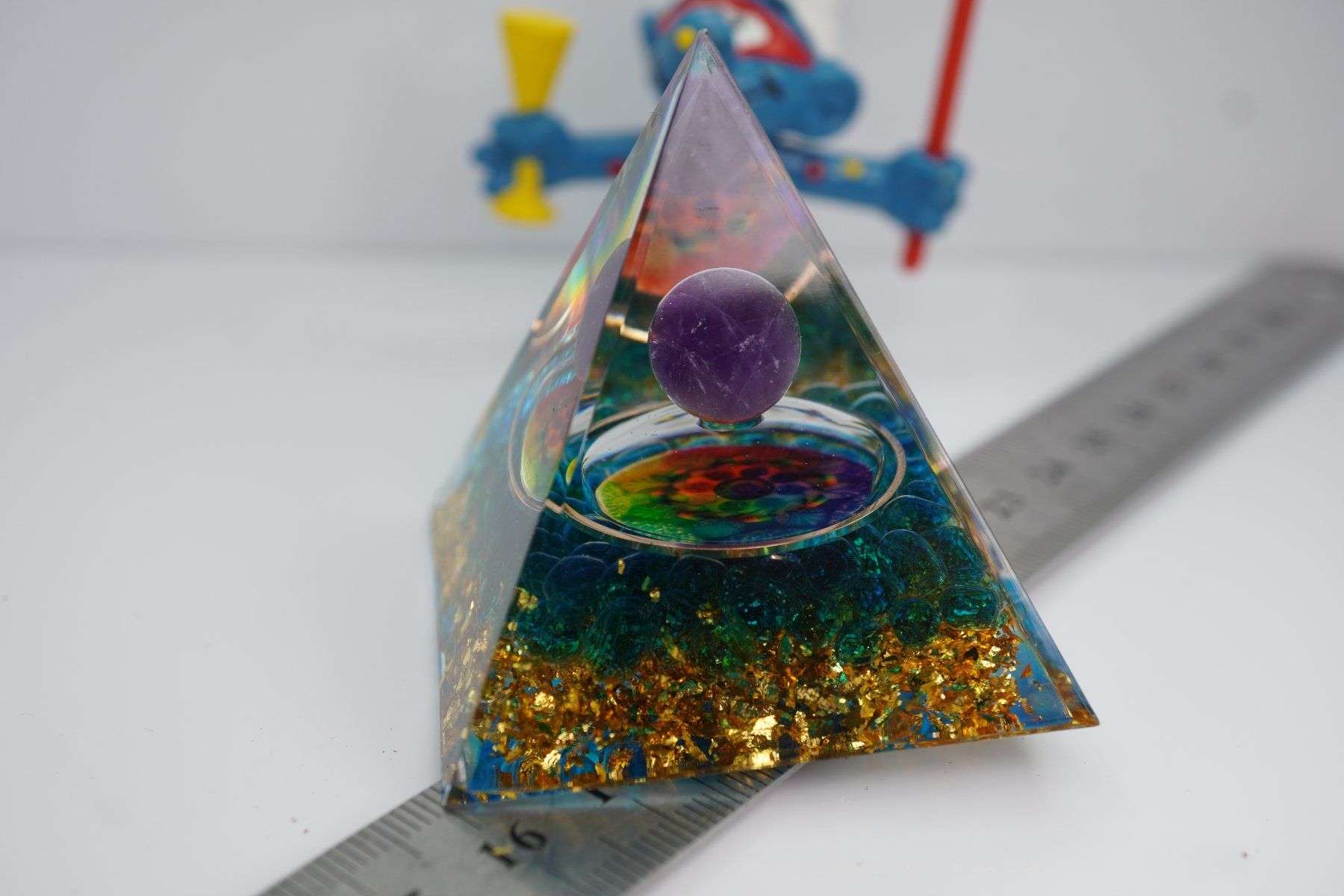 Mineralien & Heilsteine: Blue Quarz  Kugel Amethyst    Orgonit -Pyramide – Neu und originalverpackt aus Eschenbach SG von topstone 1