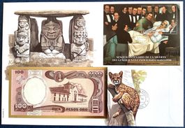 1991 Kolumbien Banknote Brief  Block  General Santander