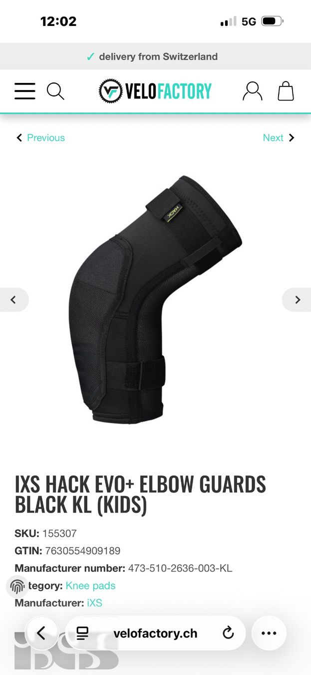 IXS Protezioni & Imbottiture: IXS Hack Evo elbow guards Kinder Large – Usato da Koppigen venduto da aline58 2