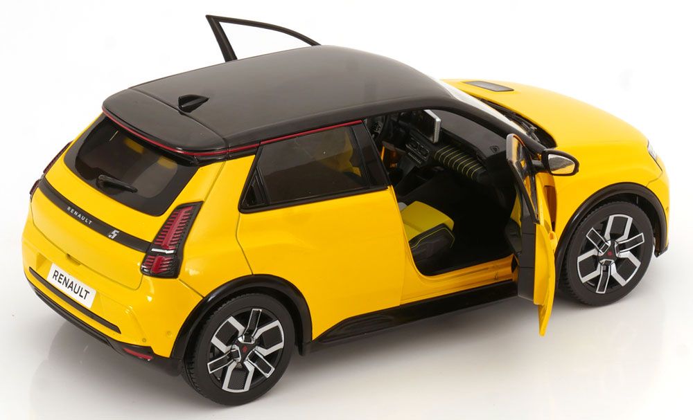 Renault Modellautos: RENAULT 5 E-TECH 2024 GELB/SCHWARZ 1:18 NOREV – Neu und originalverpackt aus Suhr von Moebelsiralfred 2