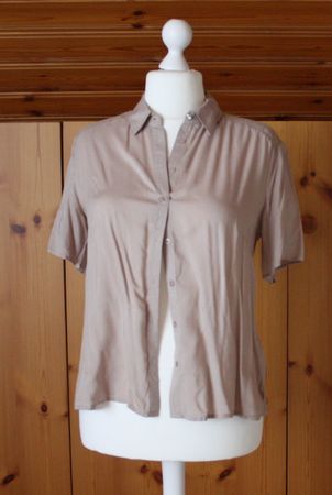 Bluse Kurzarm CH. VÖGELE dunkelbeige Gr. L