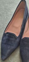 Damen Slipper dunkelblau Veloursleder gebraucht. grösse 36