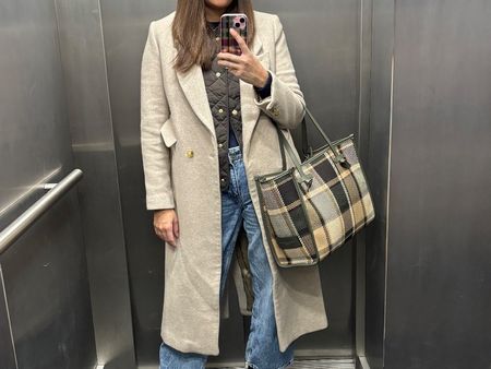 H&M Wollmantel mit Manteco Wolle Beige – Gr. S