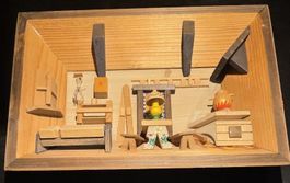 3D Holz Diorama Wandbild Sennenhütte Handarbeit