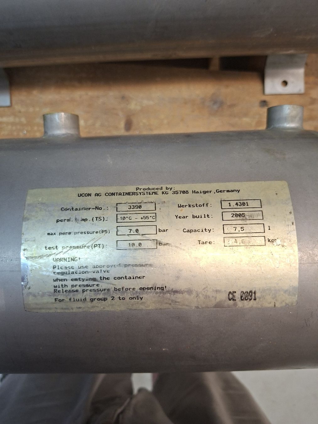 Compressori d'aria compressa: reservoir inox 7.5l 7bars  – Usato da Villarepos venduto da homemade123 2