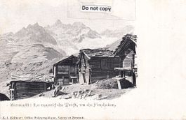 Zermatt  VS  -   FINDELEN  - Blick auf Trift-Massiv ca. 1900
