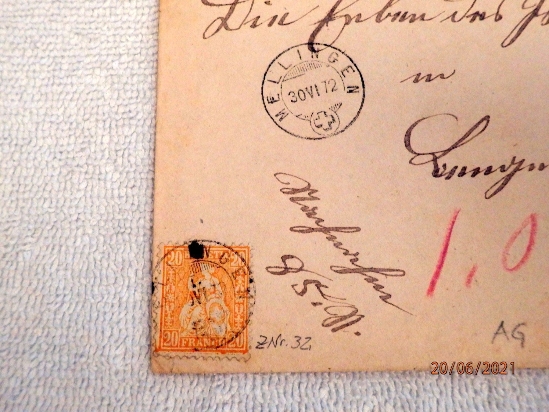 Tous les timbres: Briefumschlag, Mellingen 30.VI. 72 – D'occasion à Ueberstorf par dinbau 1