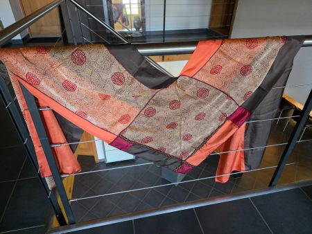 seidiges Tuch - Umwurf Schal Foulard 150 cm x 45 cm