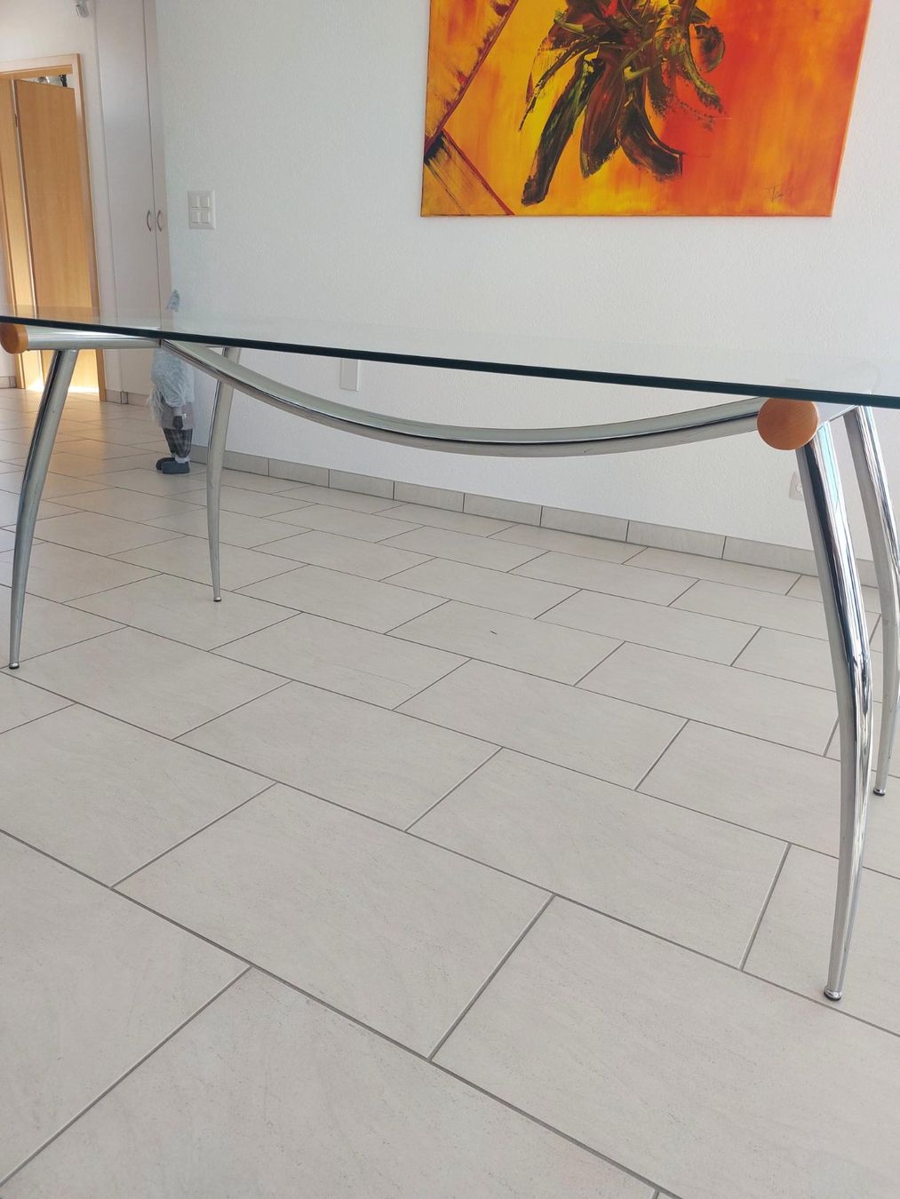 Pfister Set di tavolo e panche: Table avec plateau en verre et 8 chaises – Usato da Vallon venduto da fnirak 3