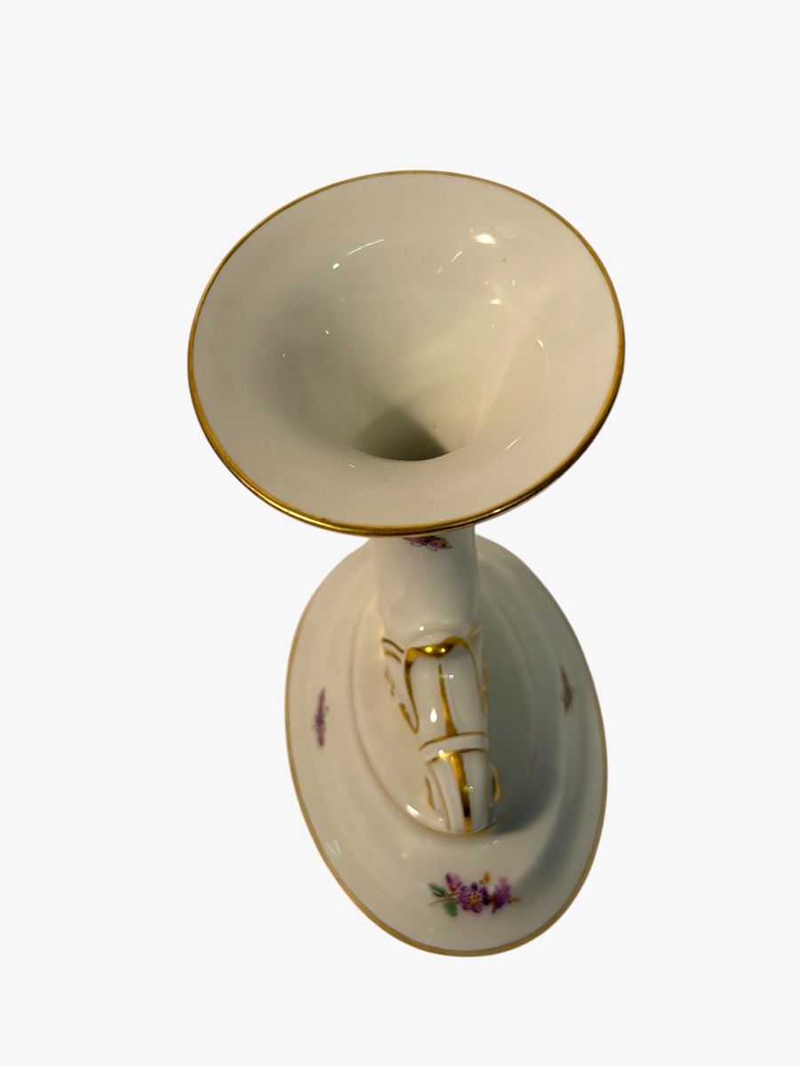 Vasi & Recipienti: Meissen Hand-Painted Floral Cornucopia Vase – Usato da Lausanne venduto da artnouveau04 5