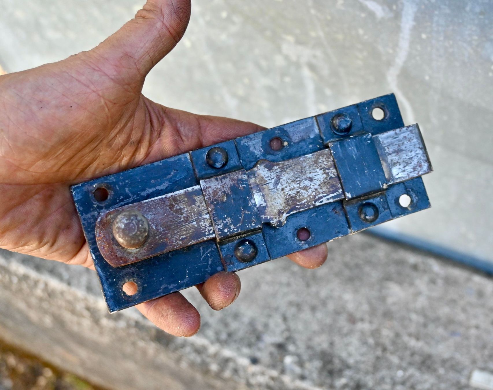 Schlösser: alter Stossriegel aus Eisen - Länge 16.2cm – Gebraucht aus Pfaffhausen von mono_rec 1