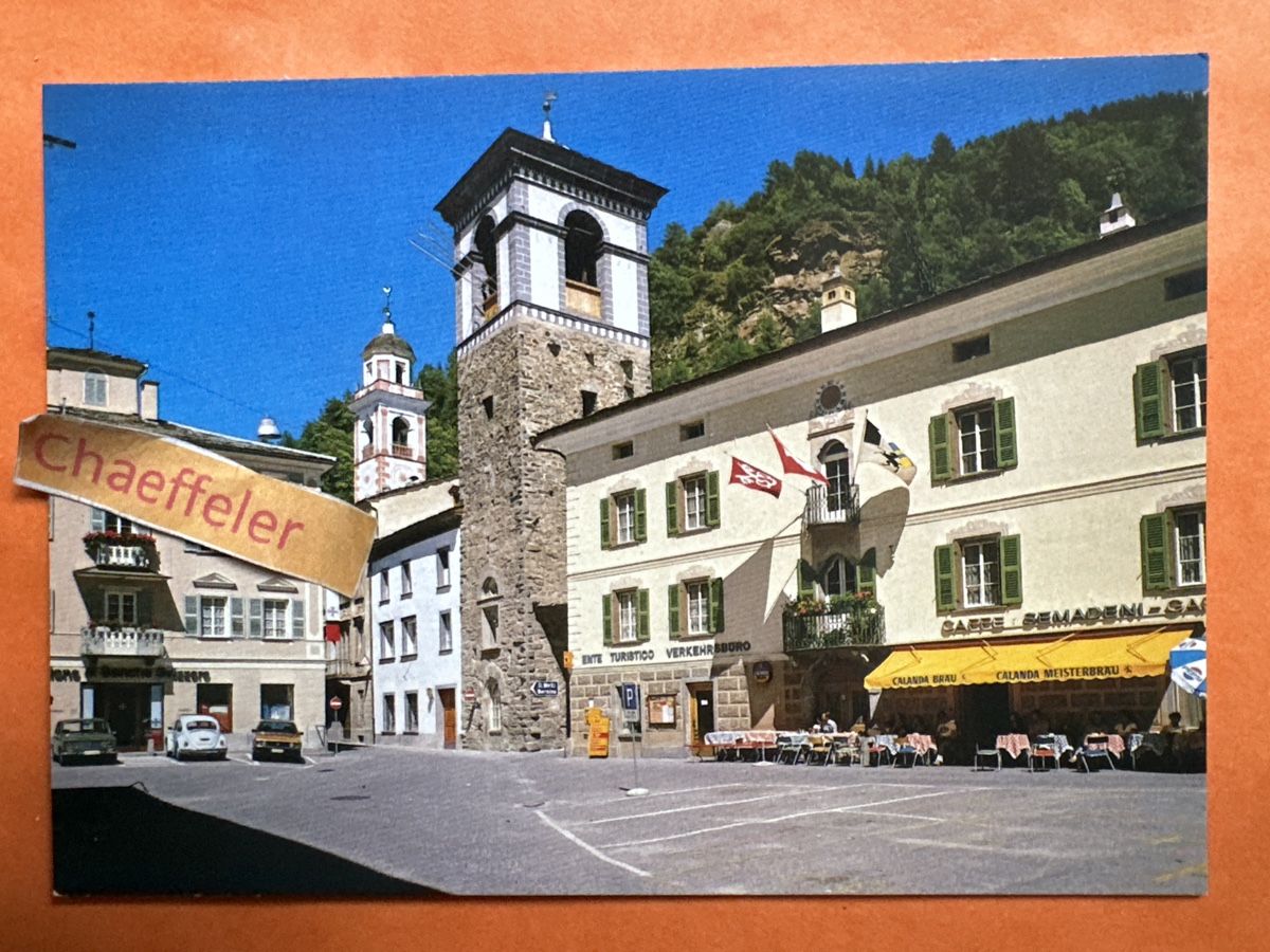 Ansichtskarten: Poschiavo Piazza Comunale Graubünden – Gebraucht aus Zürich von Chaeffeler