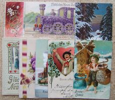 8 AK BONNE ANNÉE / NEUJAHR (STABSTEMPEL BIASCO)