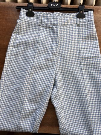 Stoffhose high waisted blau / weiss in Gr. XS / S