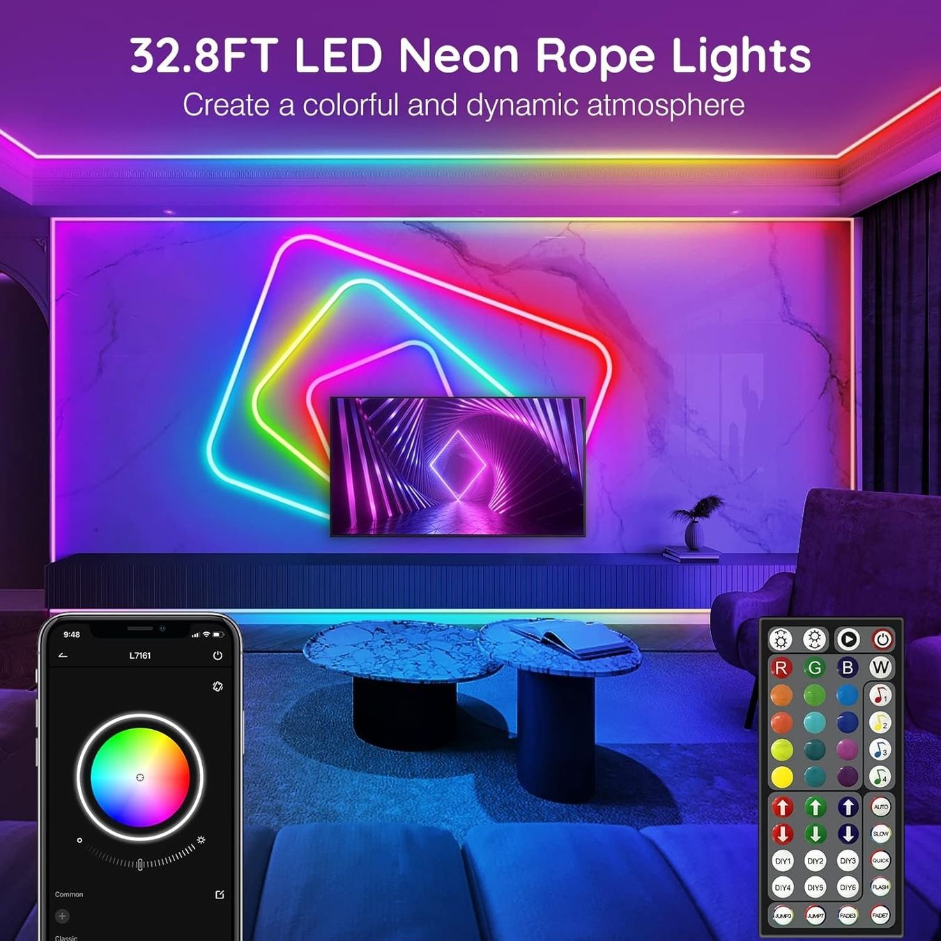 Ghirlande e barre luminose: 10m RGB Neon LED Strip IP65 – Nuovo e nell'imballaggio originale da Nuglar venduto da SmartLiving24 3