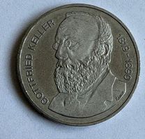 5 Franken Gedenk Münze Gottfried Keller 1990
