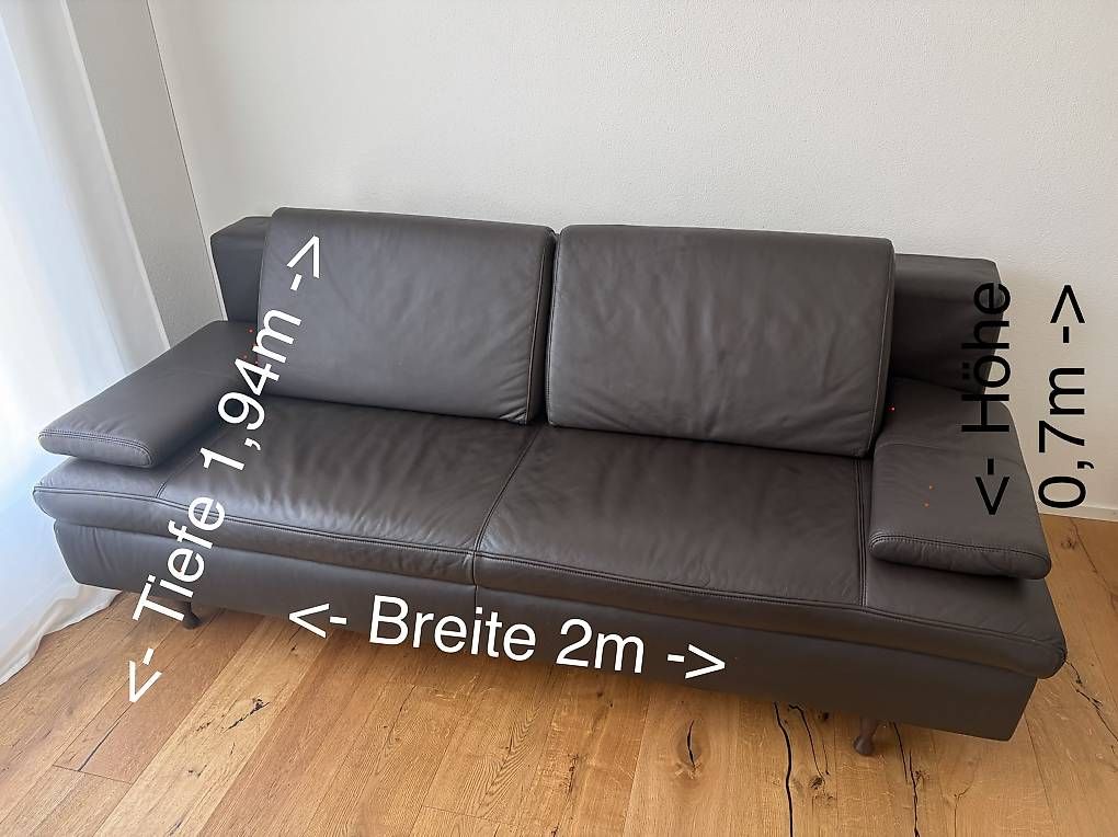 Divani: Ledersofa mit Schlaffunktion – Usato da Baden venduto da liz_8fx9 1