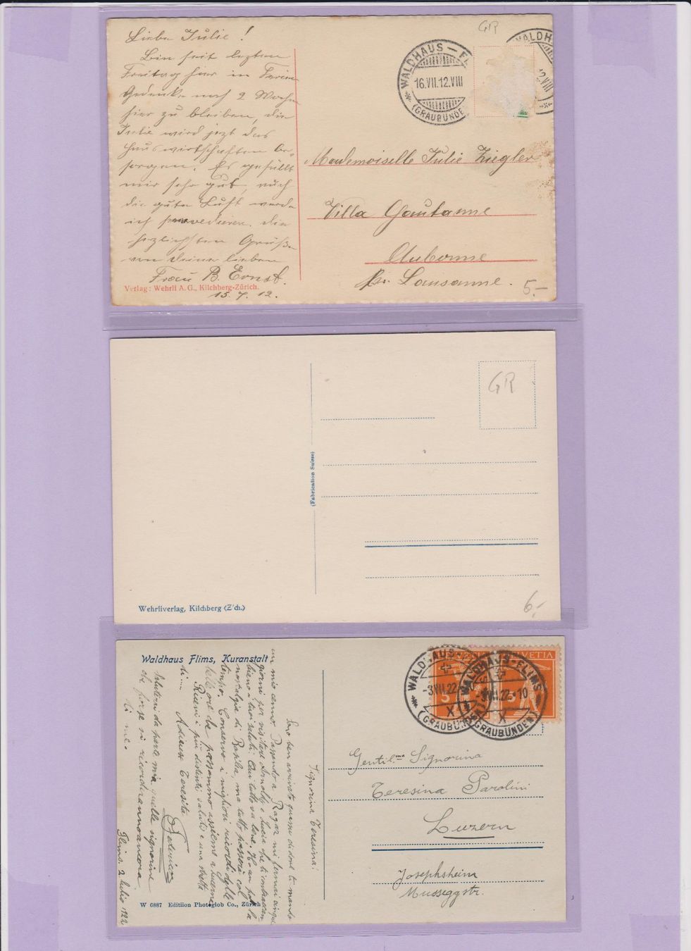 Cartoline postali: Flims   :   16 alte Ansichtskarten von Flims GR – Usato da Vitznau venduto da Ropaku 1