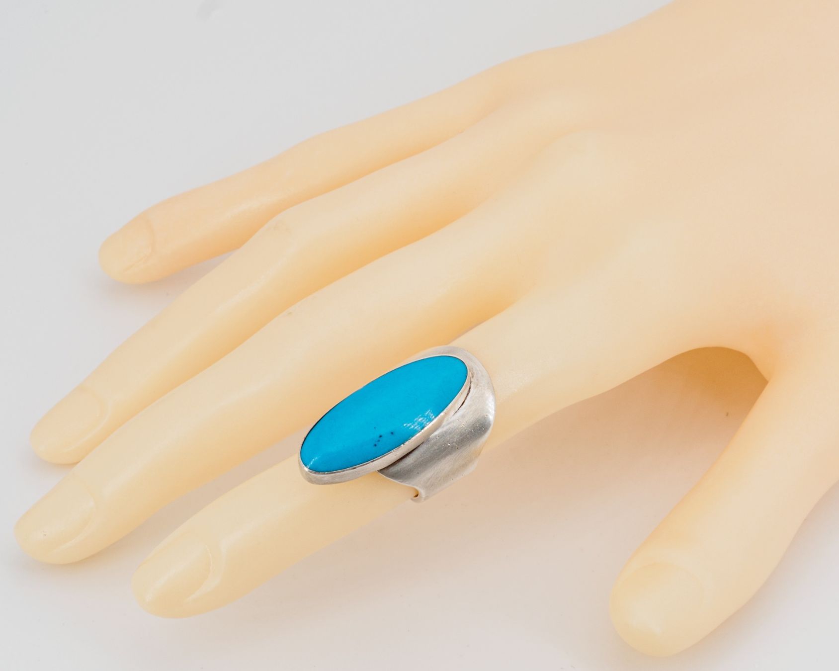Bagues: Vintage Statement Ring; 925 Silber mit Türkis-Cabochon – D'occasion à Zürich par nostalgic_treasures 1
