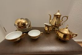 15 Teiliges Teeservice echt vergoldet