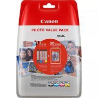 4 Stk. Orig. Canon CLI-571XL Patronen + 50 Blatt Fotopapier