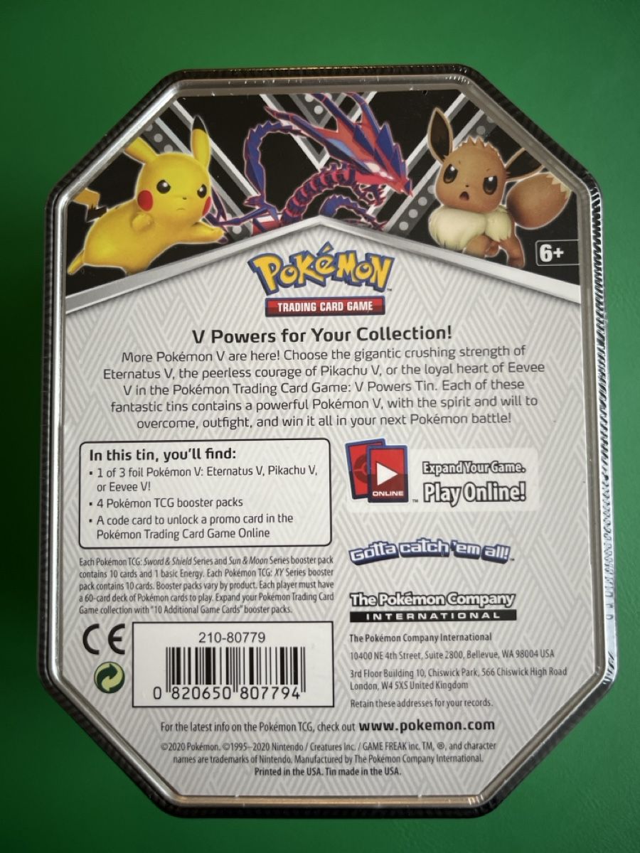 Pokémon Carte collezionabili: Pokemon Eevee/ Evoli V Power Tin Box EN – Nuovo e nell'imballaggio originale da Lommiswil venduto da diti_89 2