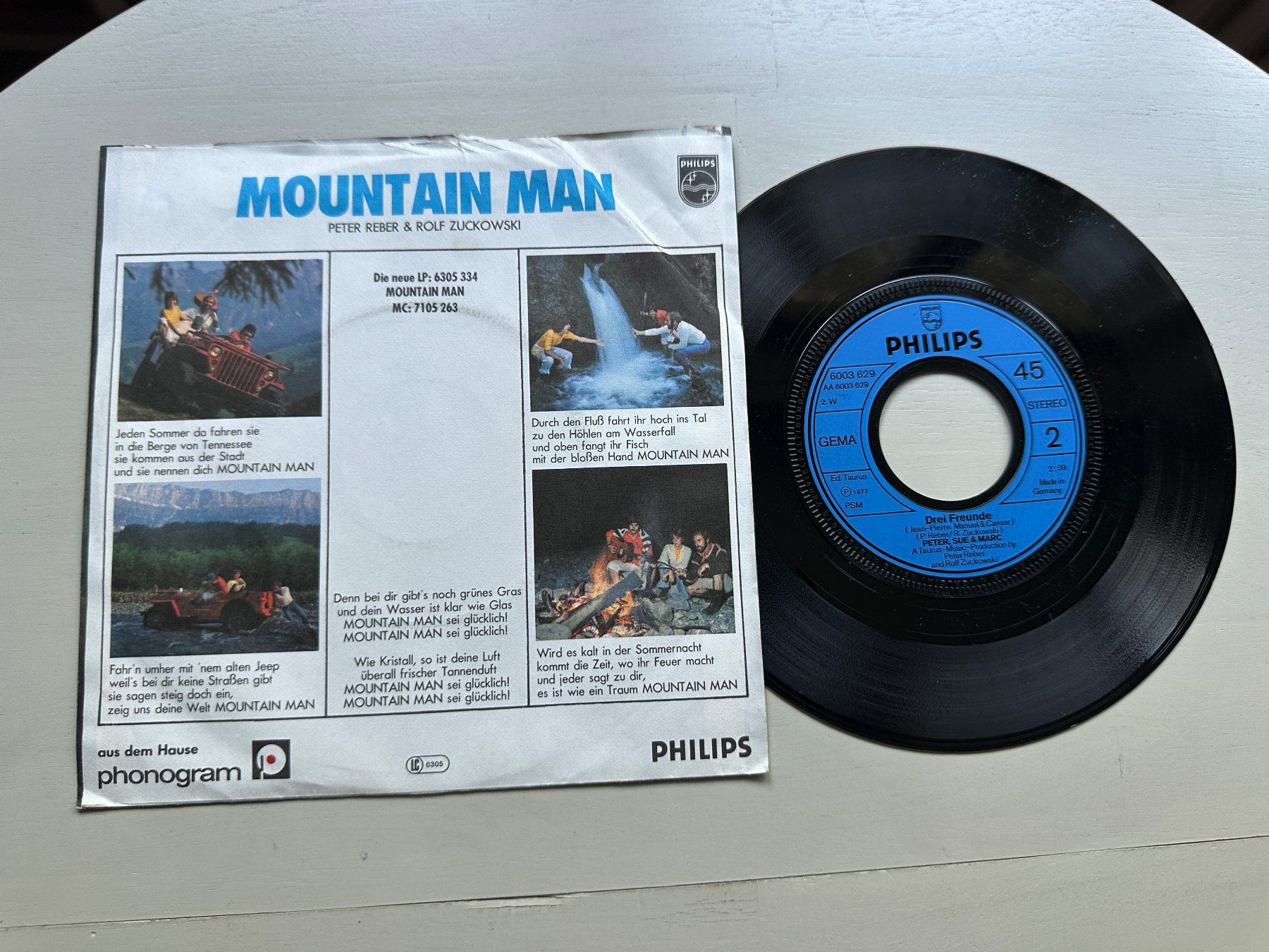 Schallplatten: PETER SUE & MARC SCHELL Single SWISS Moutain man different D – Gebraucht aus Basel von Partridge 1