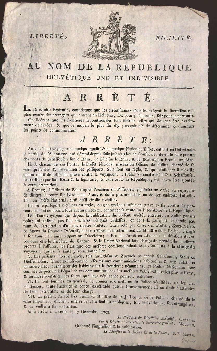 Documenti: Dokument Helvetische Republik 1798 – Usato da Rafz venduto da Helvet32