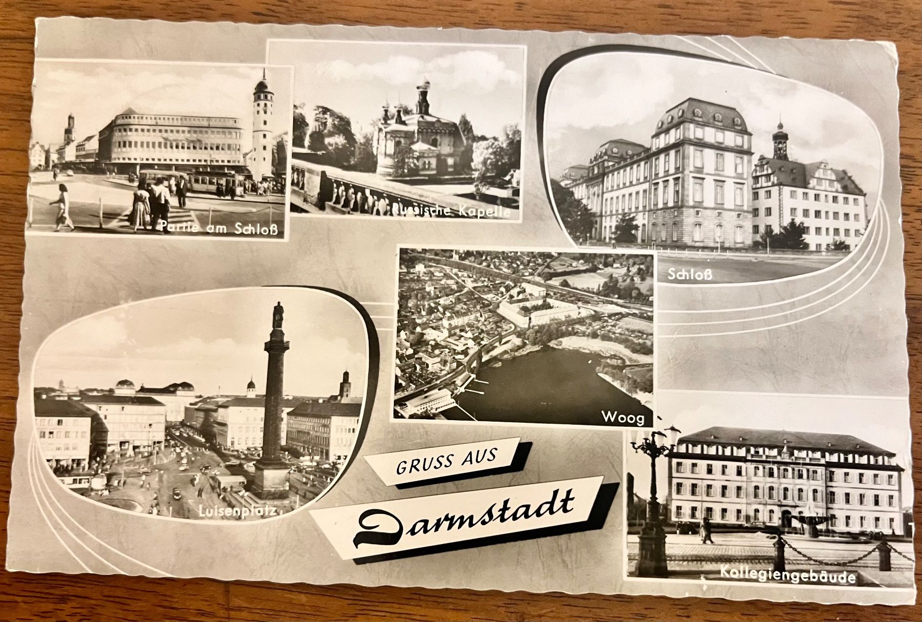 Ansichtskarten: Darmstadt, Multiview, gelaufen 1965 – Gebraucht aus Basel von so1_nf6l