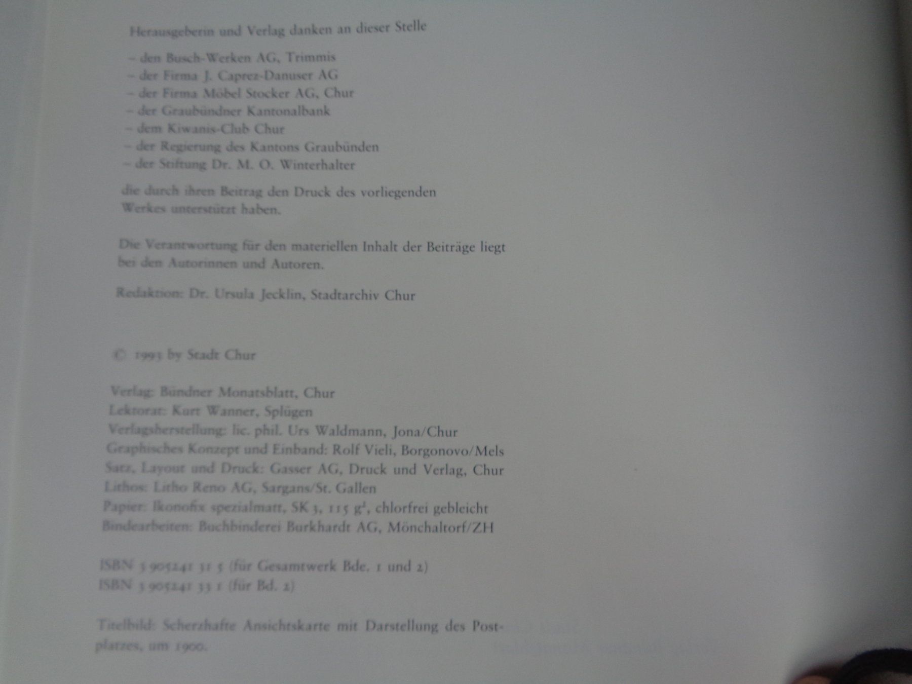 Libri: Churer Stadtgeschichte - Band ll – Usato da Chur venduto da Oregano1 1