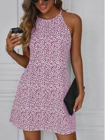 NEUES Sommerkleid fuchsia-weiss geblümt Gr. S - 225146
