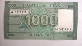 billet banque Liban 1000 Livres série 2011/16 UNC