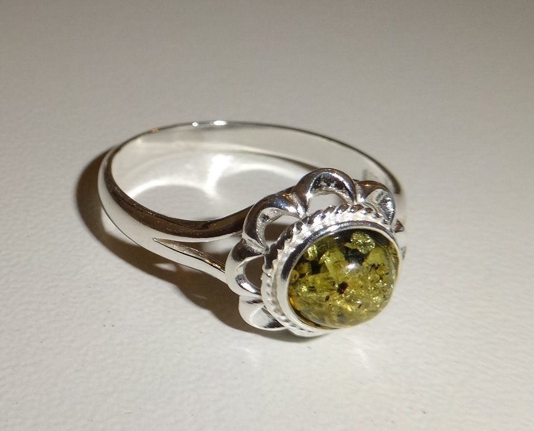 Anelli: RING (green,cognac) Bernstein 925 Silber – Nuovo e nell'imballaggio originale da Visp venduto da steinschmuckwelt 5