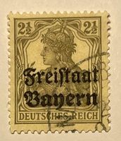 Freistaat Bayern auf Germania 2.1/2 Briefmarke Altdeutschlan