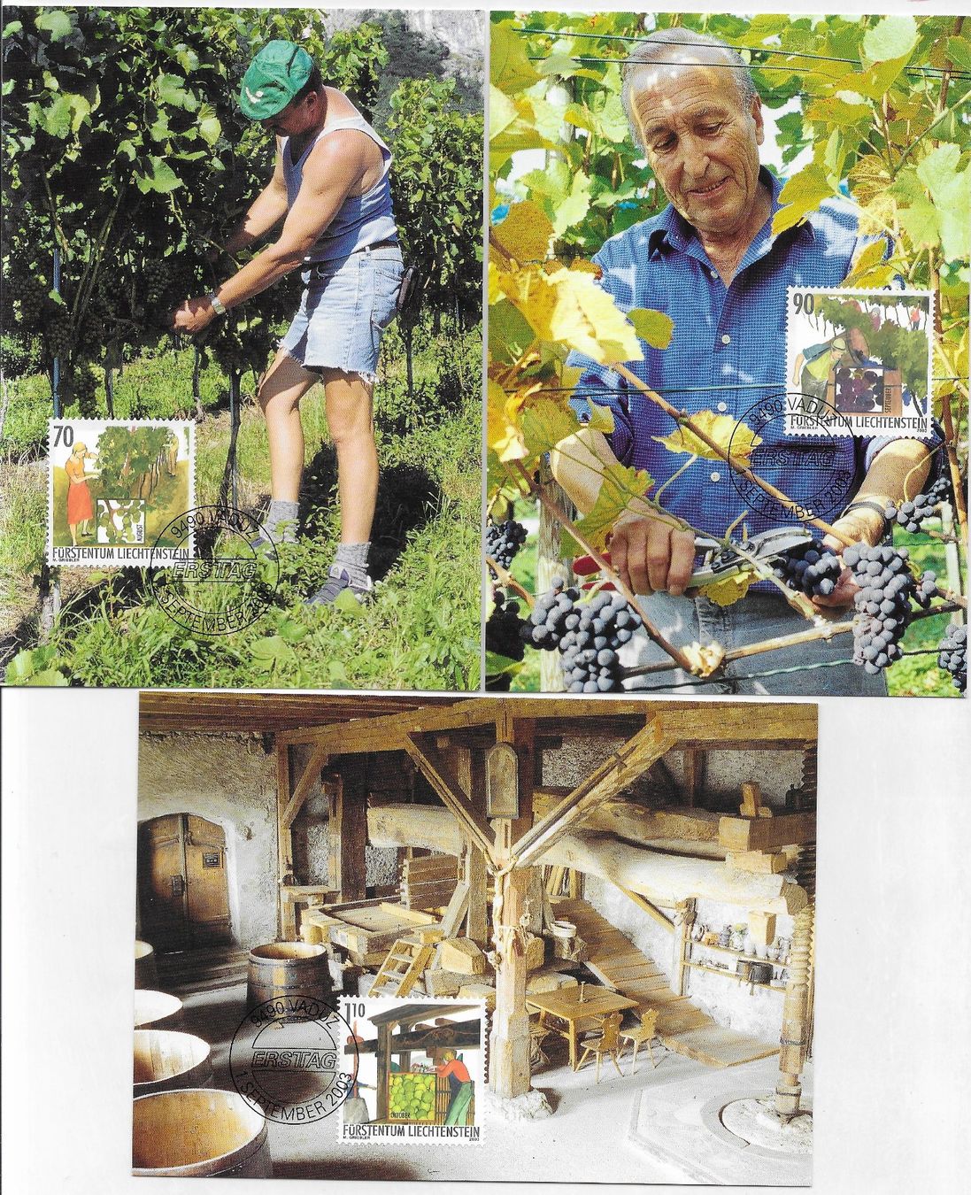 Alle Briefmarken: 2003: FL Winzerarbeit 2 Maxi-PK Serie – Gebraucht aus Walperswil von Tcheidi 1