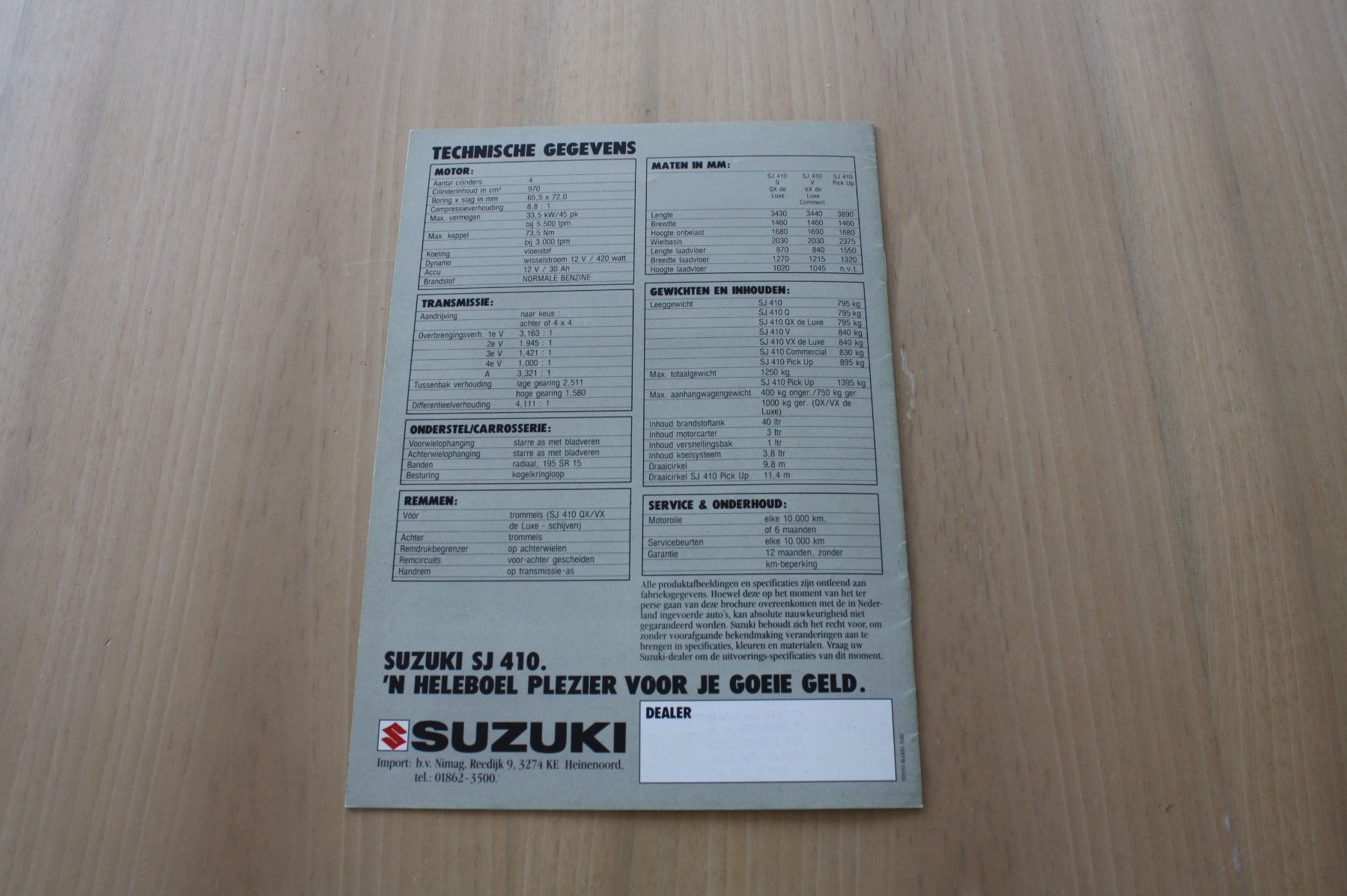 Documenti: Suzuki SJ 410 Prospekt NL – Usato da Wikon venduto da erwin400 6