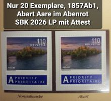 1857Ab1, Abart Abenrot Attest es gibt NUR 20 Exemplare