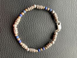 Bracelet vintage Mixte  argent 925 et lapis-lazuli, 12gr