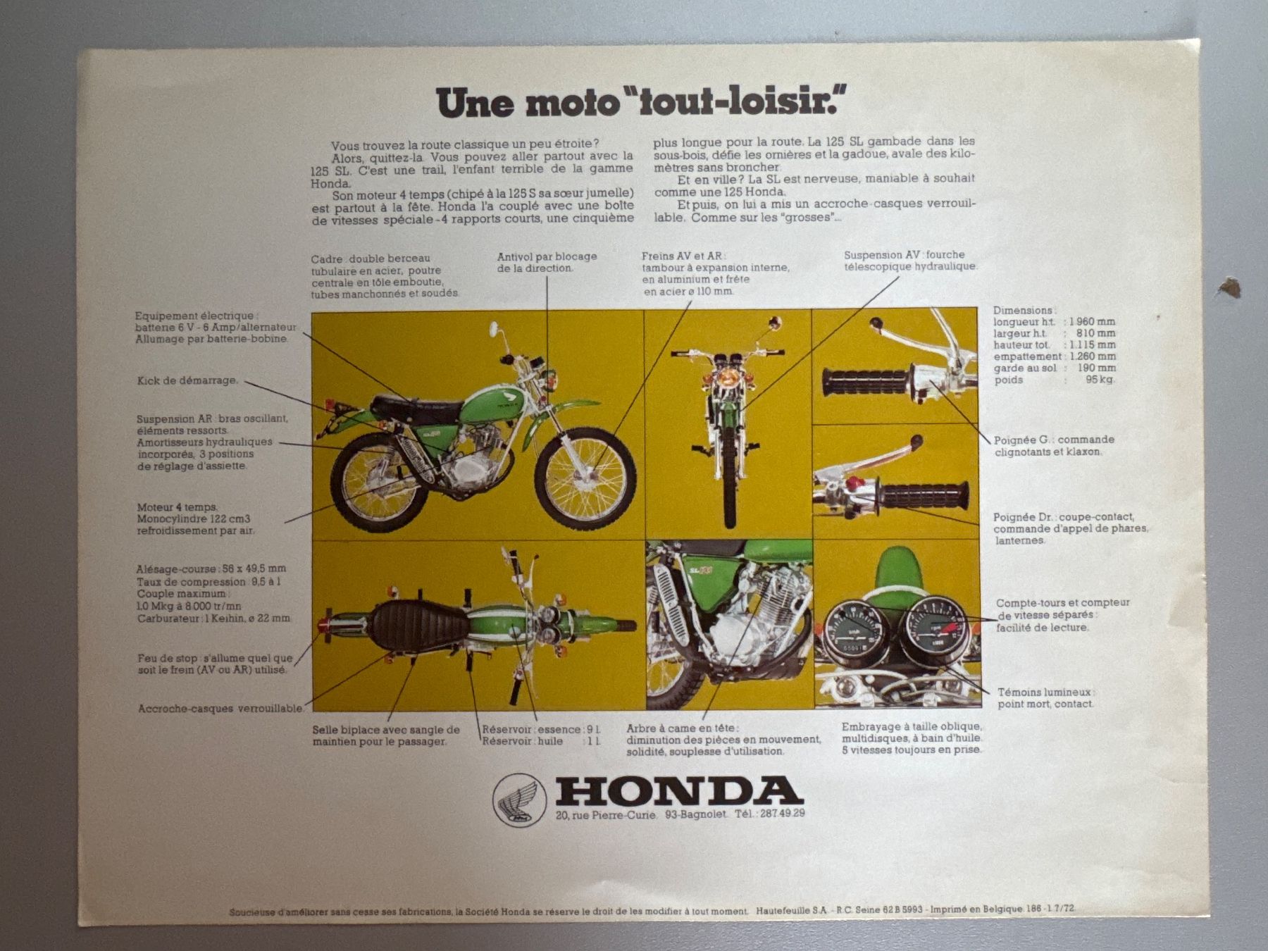 Honda Enduro: Honda 125 SL / 125SL – Usato da Morrens VD venduto da kawah2 1